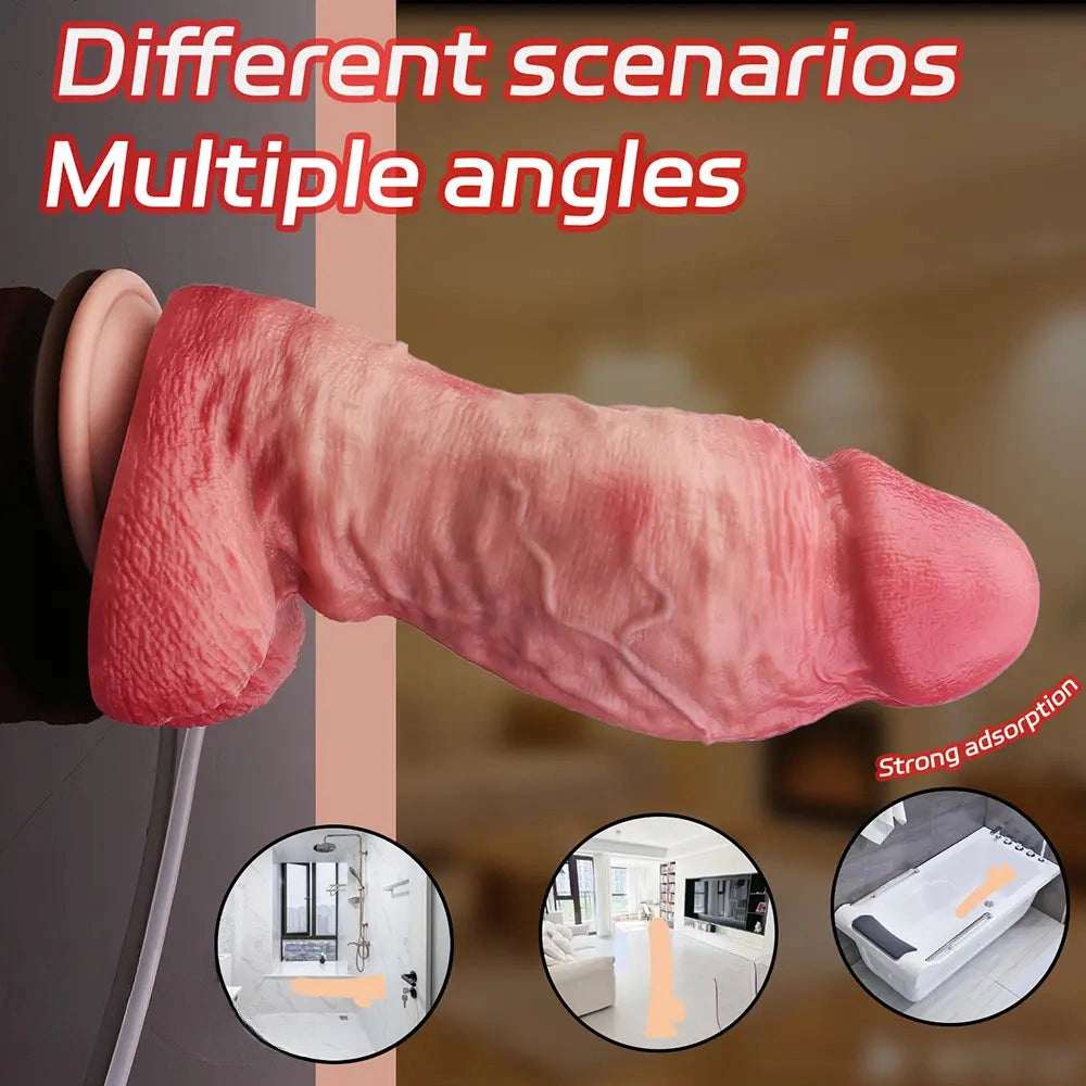 8.66in Liquid Big Lifelike Silicone Double Layer Realistic Cumming Dildo