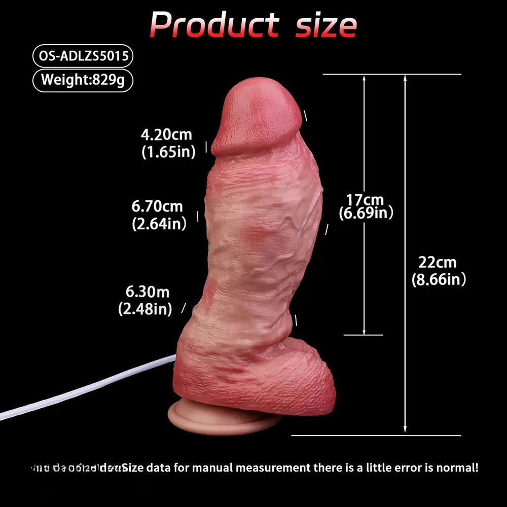 8.66in Liquid Big Lifelike Silicone Double Layer Realistic Cumming Dildo