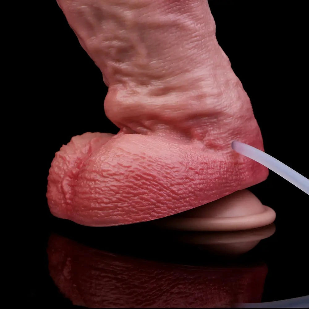 8.66in Liquid Big Lifelike Silicone Double Layer Realistic Cumming Dildo