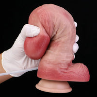 8.66in Liquid Big Lifelike Silicone Double Layer Realistic Cumming Dildo