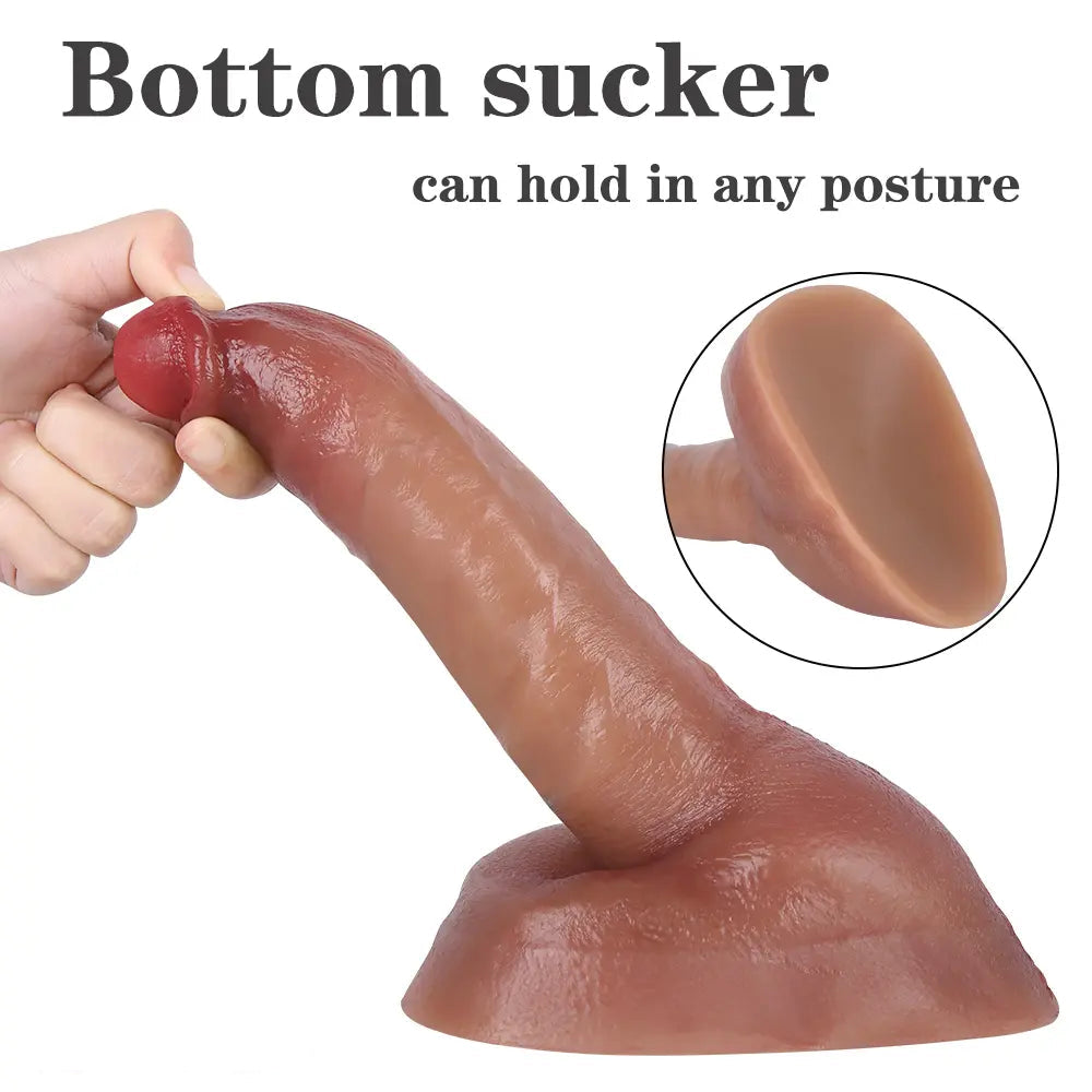 8.66in Liquid Silicone Dual Hardness Soft Big Dildo For G-Spot Masturbation