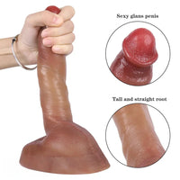 8.66in Liquid Silicone Dual Hardness Soft Big Dildo For G-Spot Masturbation