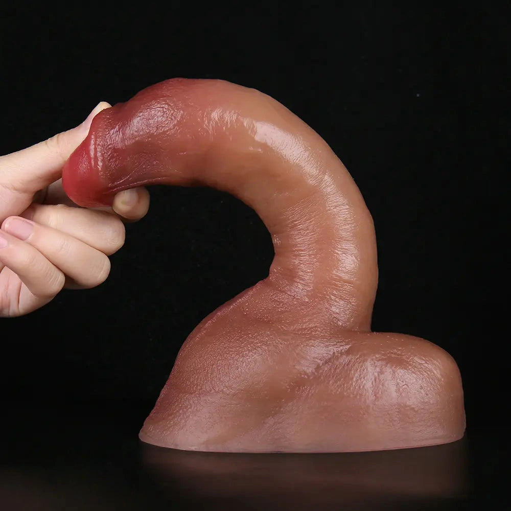 8.66in Liquid Silicone Dual Hardness Soft Big Dildo For G-Spot Masturbation