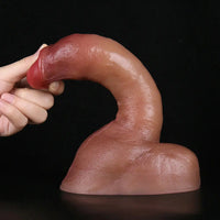 8.66in Liquid Silicone Dual Hardness Soft Big Dildo For G-Spot Masturbation