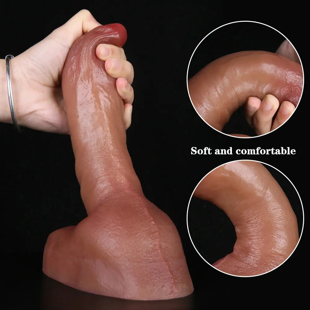 8.66in Liquid Silicone Dual Hardness Soft Big Dildo For G-Spot Masturbation