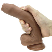 8.66in Liquid Silicone Exposed Glans Foreskin Fake Soft Dildo