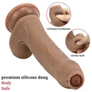8.66in Liquid Silicone Exposed Glans Foreskin Fake Soft Dildo
