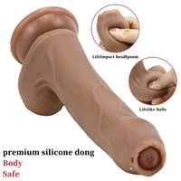 8.66in Liquid Silicone Exposed Glans Foreskin Fake Soft Dildo
