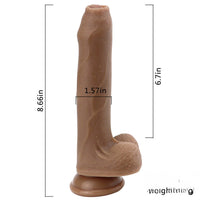 8.66in Liquid Silicone Exposed Glans Foreskin Fake Soft Dildo