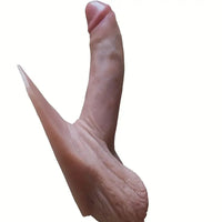 8.66in Liquid Silicone Full-Body Soft Male Penis Real Dildo Durable Manual Toy