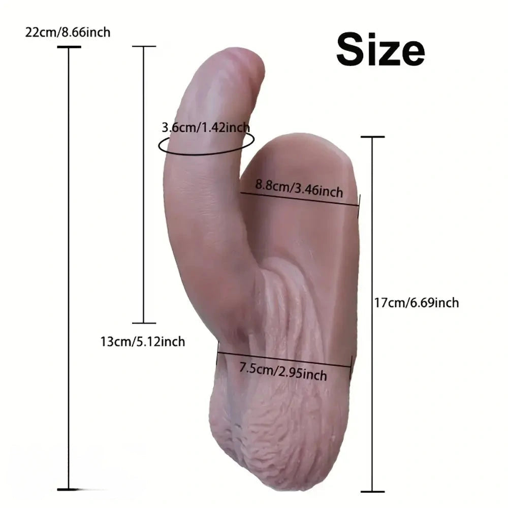 8.66in Liquid Silicone Full-Body Soft Male Penis Real Dildo Durable Manual Toy