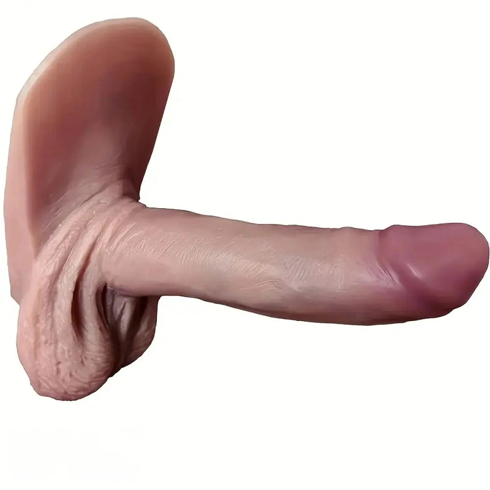 8.66in Liquid Silicone Full-Body Soft Male Penis Real Dildo Durable Manual Toy