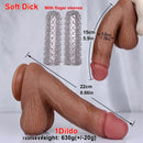 8.66in Liquid Silicone Realistic Dual Density Dildo Soft Skin Feel Cock
