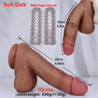 8.66in Liquid Silicone Realistic Dual Density Dildo Soft Skin Feel Cock