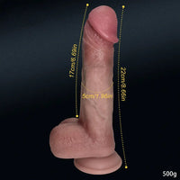 8.66in Liquid Silicone Soft Super Realistic Dildo Anal Vaginal Sex Toy