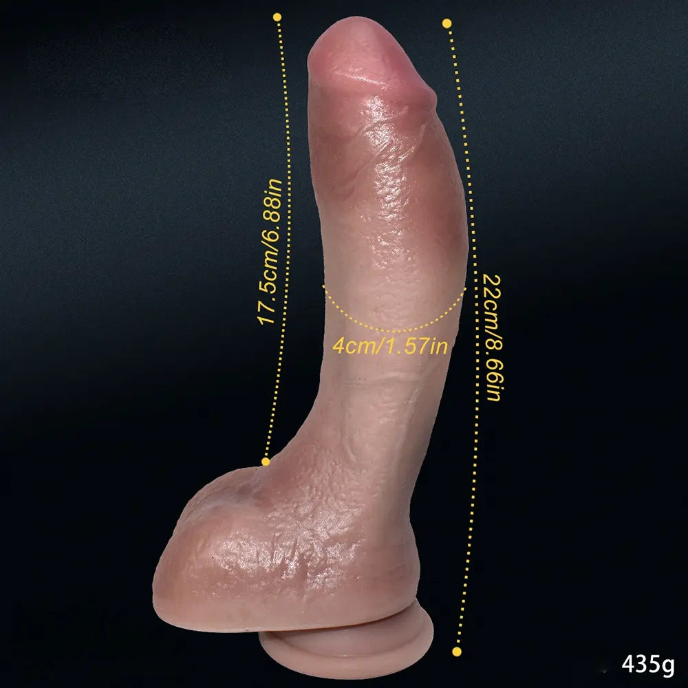 8.66in Liquid Silicone Soft Super Realistic Dildo Male Adult Sex Toy