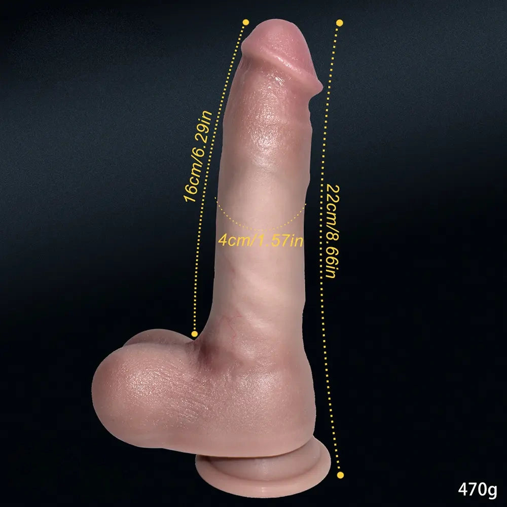 8.66in Liquid Silicone Soft Super Realistic Dildo Suction Cup Masturbator