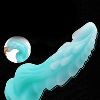 8.66in Luminous Soft Dragon Glowing Dildo Silicone Sex Toy For Women