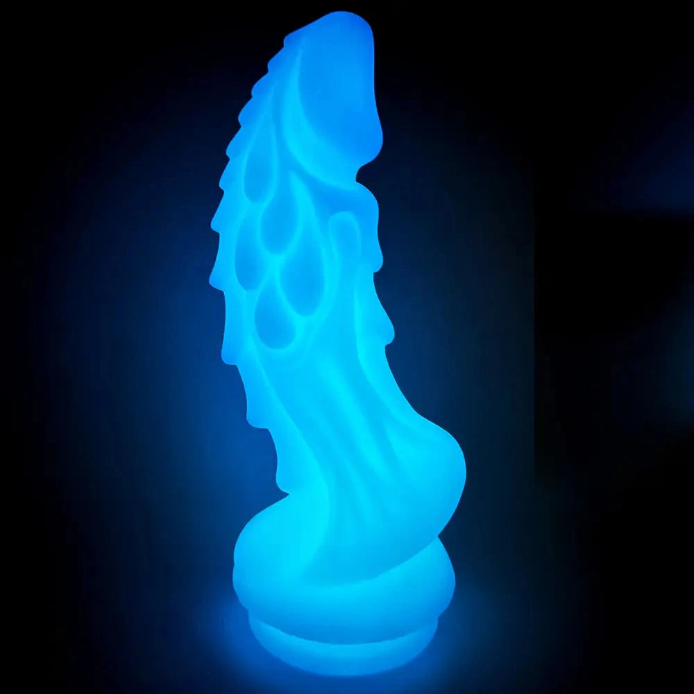 8.66in Luminous Soft Dragon Glowing Dildo Silicone Sex Toy For Women