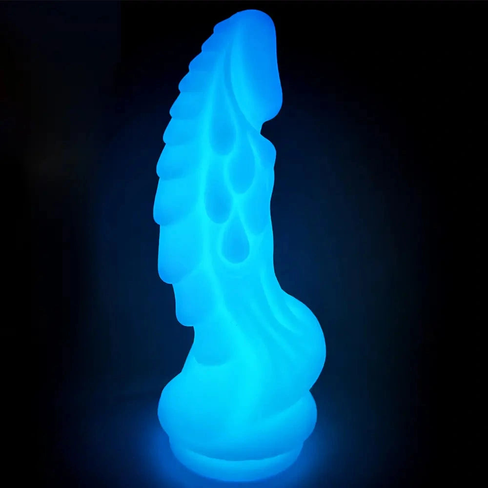 8.66in Luminous Soft Dragon Glowing Dildo Silicone Sex Toy For Women