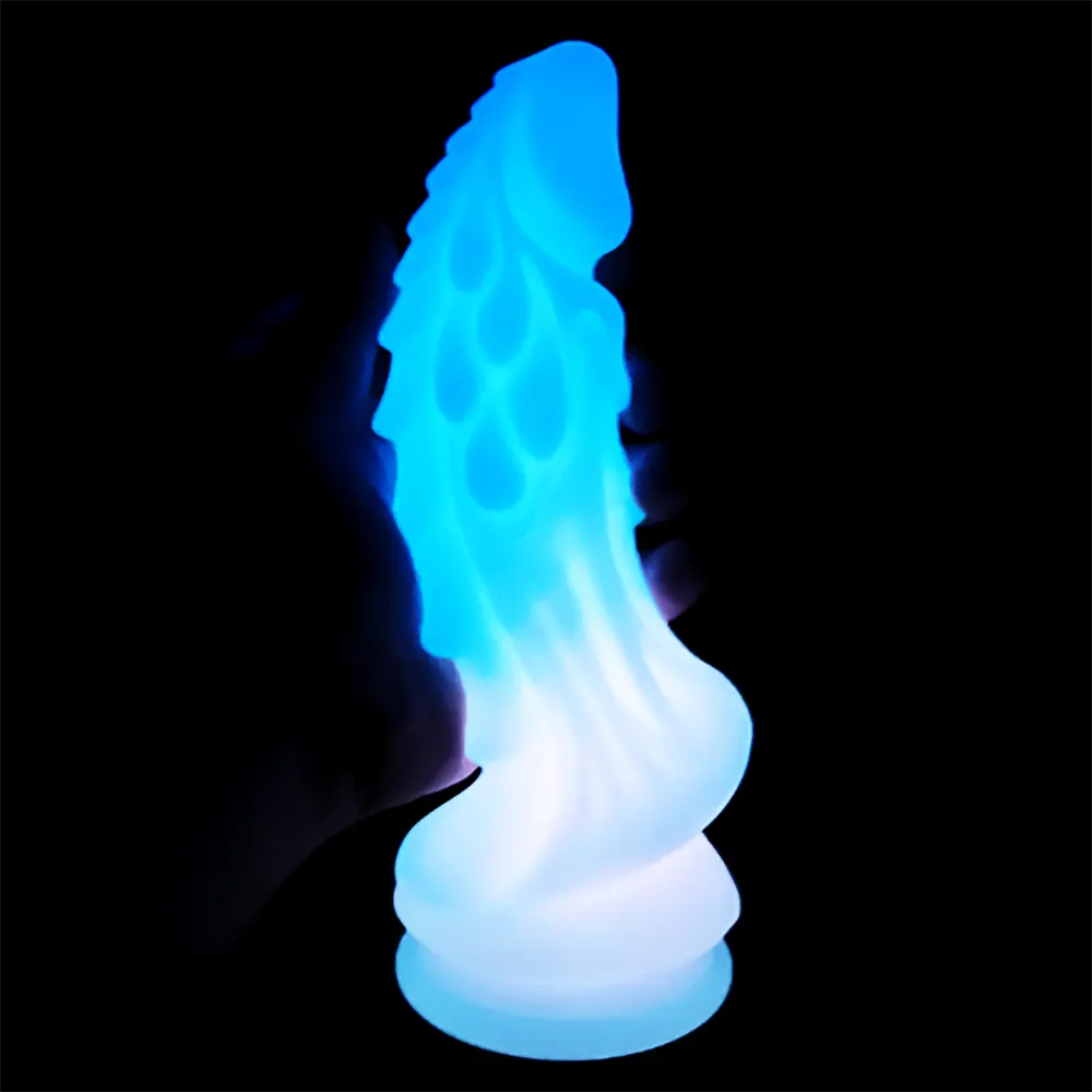 8.66in Luminous Soft Dragon Glowing Dildo Silicone Sex Toy For Women