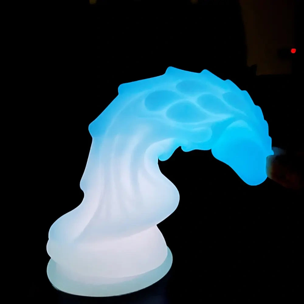 8.66in Luminous Soft Dragon Glowing Dildo Silicone Sex Toy For Women