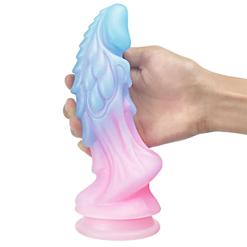 8.66in Luminous Soft Dragon Glowing Dildo Silicone Sex Toy For Women
