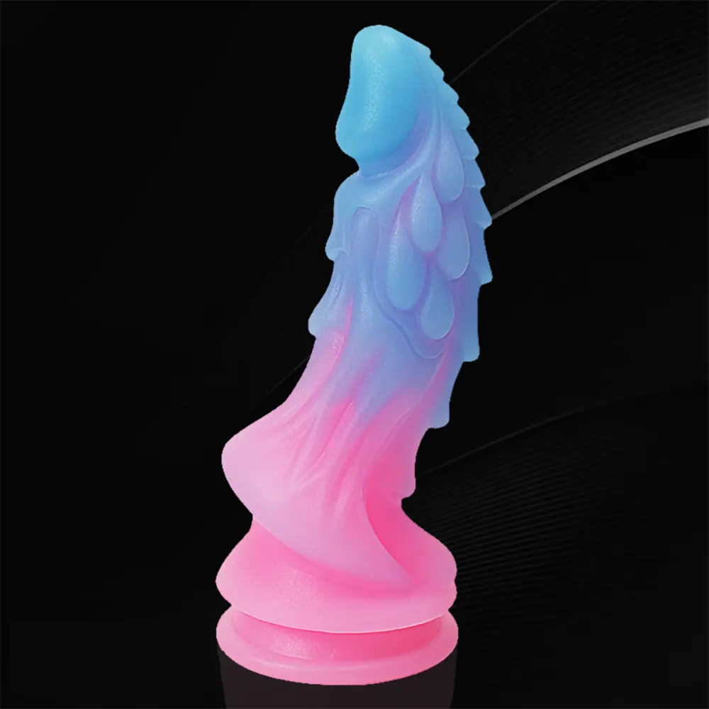 8.66in Luminous Soft Dragon Glowing Dildo Silicone Sex Toy For Women