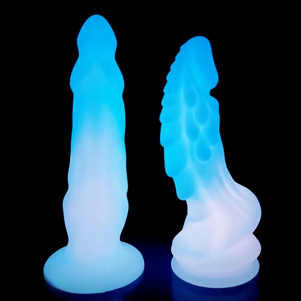 8.66in Luminous Soft Dragon Glowing Dildo Silicone Sex Toy For Women
