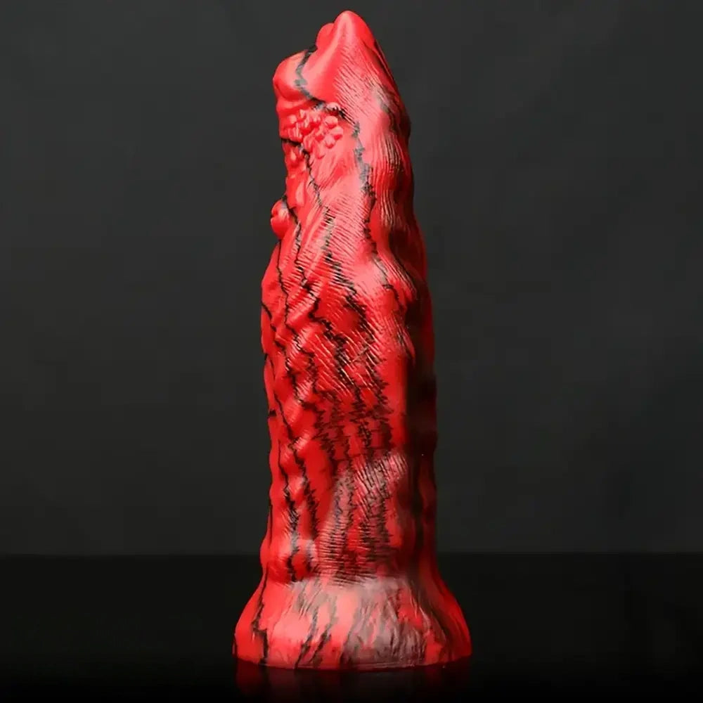 8.66in Monster Cat Ears Silicone Animal Big Soft Anal Fantasy Dildo