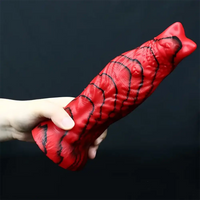 8.66in Monster Cat Ears Silicone Animal Big Soft Anal Fantasy Dildo