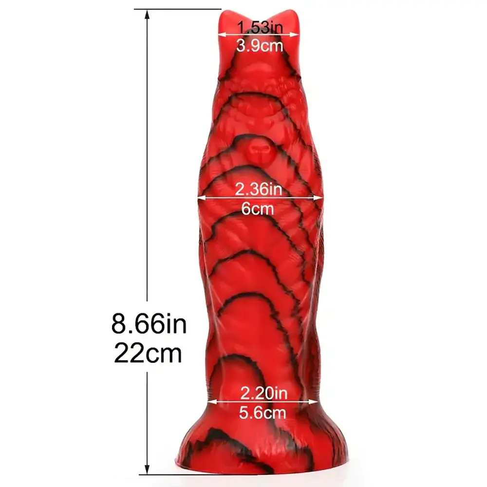 8.66in Monster Cat Ears Silicone Animal Big Soft Anal Fantasy Dildo