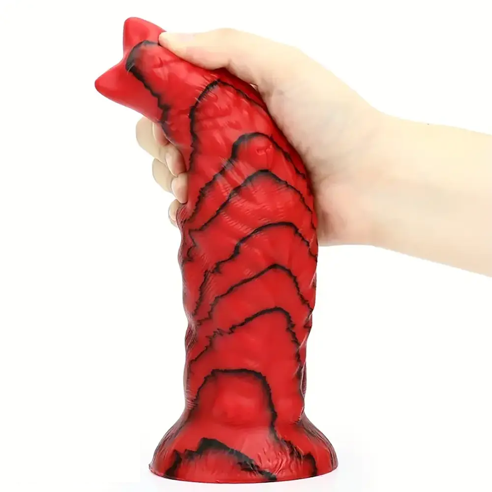 8.66in Monster Cat Ears Silicone Animal Big Soft Anal Fantasy Dildo