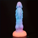 8.66in Mushroom Head Silicone Soft Glowing Luminous Big Knot Dildo