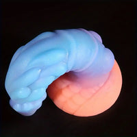 8.66in Mushroom Head Silicone Soft Glowing Luminous Big Knot Dildo