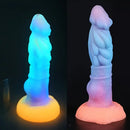 8.66in Mushroom Head Silicone Soft Glowing Luminous Big Knot Dildo