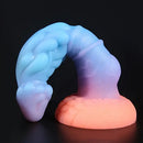 8.66in Mushroom Head Silicone Soft Glowing Luminous Big Knot Dildo