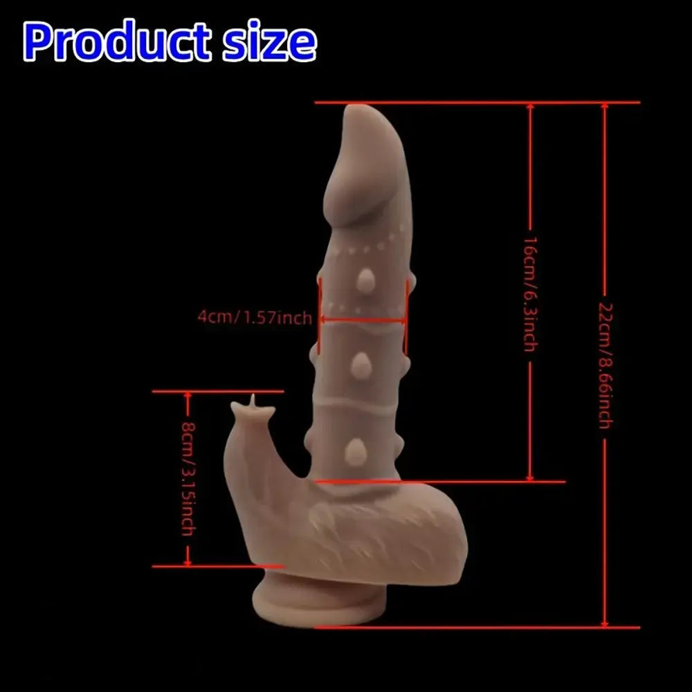 8.66in Pointed Tail Realistic Spiked Fantasy Anal Big Dildo With Sharp End