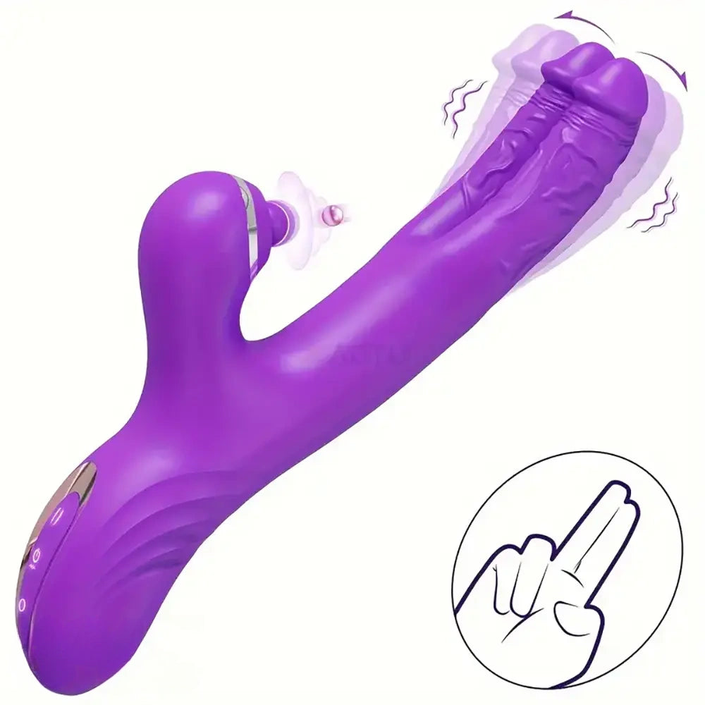 8.66in Powerful Dual-Head G-Spot Clitoral Stimulator Vibrating Dildo