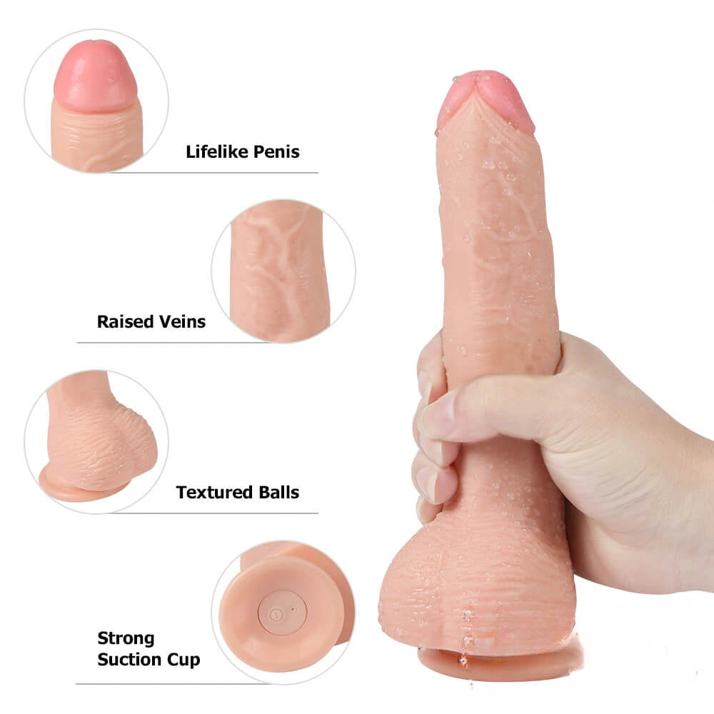 8.66in Real Feeling 20 Powerful Pulsating Vibrating Modes Dildo