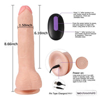 8.66in Real Feeling 20 Powerful Pulsating Vibrating Modes Dildo