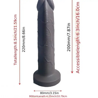8.66in Real Silicone Soft Ebony Big Dildo For Adults G-Spot Stimulation