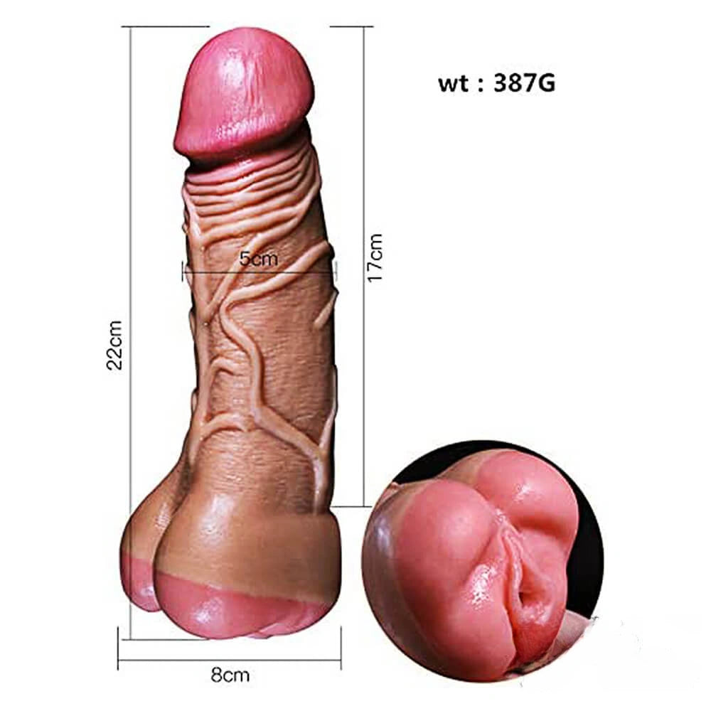8.66in Real Texture Pussy Dildo For Men Women Sex Orgasm