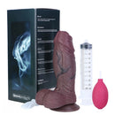 8.66in Real Veins Uncut Big Cock Dual Density Silicone Ejaculating Dildo