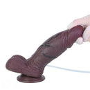 8.66in Real Veins Uncut Big Cock Dual Density Silicone Ejaculating Dildo