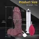 8.66in Real Veins Uncut Big Cock Dual Density Silicone Ejaculating Dildo