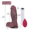 8.66in Real Veins Uncut Big Cock Dual Density Silicone Ejaculating Dildo