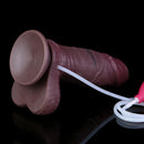 8.66in Real Veins Uncut Big Cock Dual Density Silicone Ejaculating Dildo