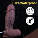 8.66in Real Veins Uncut Big Cock Dual Density Silicone Ejaculating Dildo