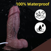 8.66in Real Veins Uncut Big Cock Dual Density Silicone Ejaculating Dildo